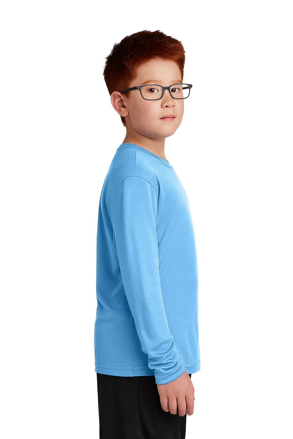 Sport-Tek Jugend Competitor Feuchtigkeitstransportierendes Langarm-Crewneck T-Shirt - Carolina Blau