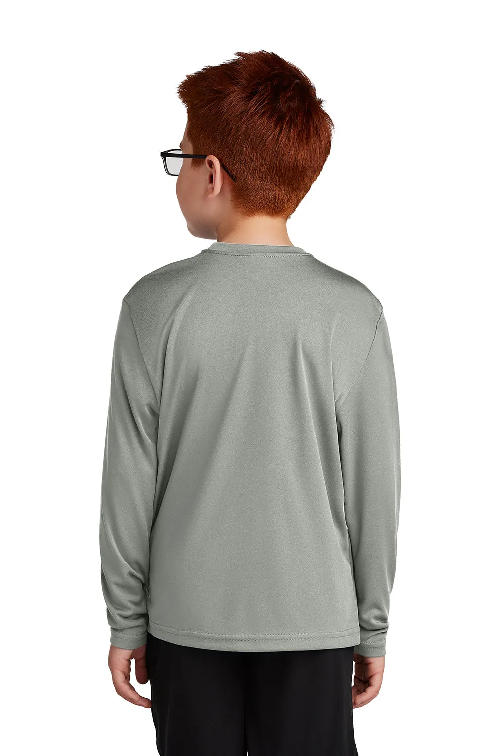 Sport-Tek Jugend Competitor Feuchtigkeitstransportierendes Langarm-Crewneck T-Shirt - Betongrau