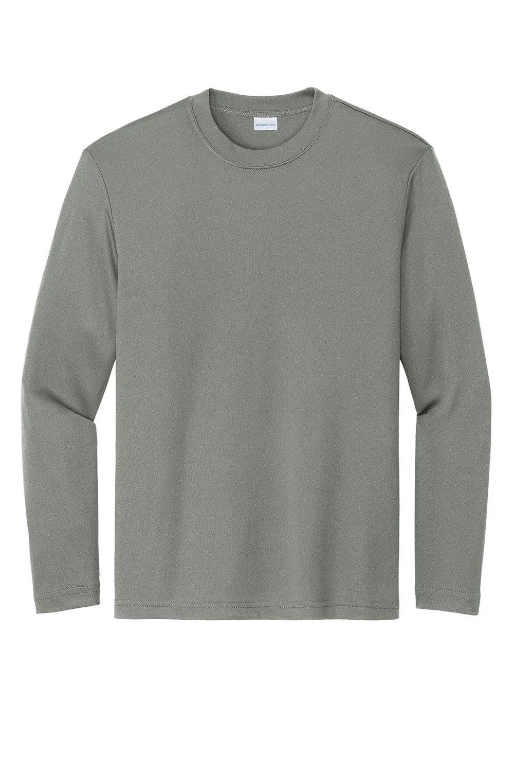 Sport-Tek Jugend Competitor Feuchtigkeitstransportierendes Langarm-Crewneck T-Shirt - Betongrau