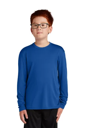 Sport-Tek Jugend Competitor Feuchtigkeitstransportierendes Langarm-Crewneck T-Shirt - Echtes Königsblau