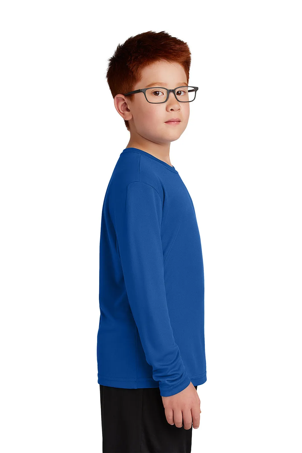 Sport-Tek Jugend Competitor Feuchtigkeitstransportierendes Langarm-Crewneck T-Shirt - Echtes Königsblau