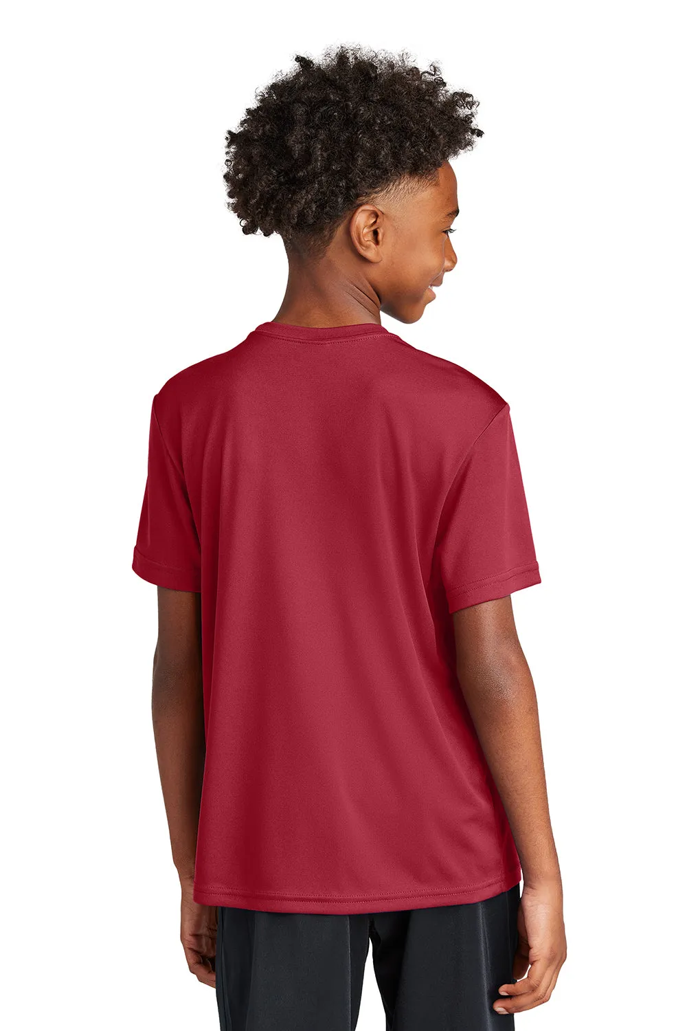 Sport-Tek Jugend Competitor Feuchtigkeitstransportierendes Kurzarm-Crewneck T-Shirt - Tiefrot