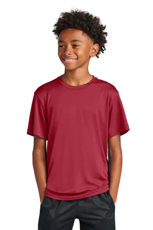 Sport-Tek Jugend Competitor Feuchtigkeitstransportierendes Kurzarm-Crewneck T-Shirt - Tiefrot