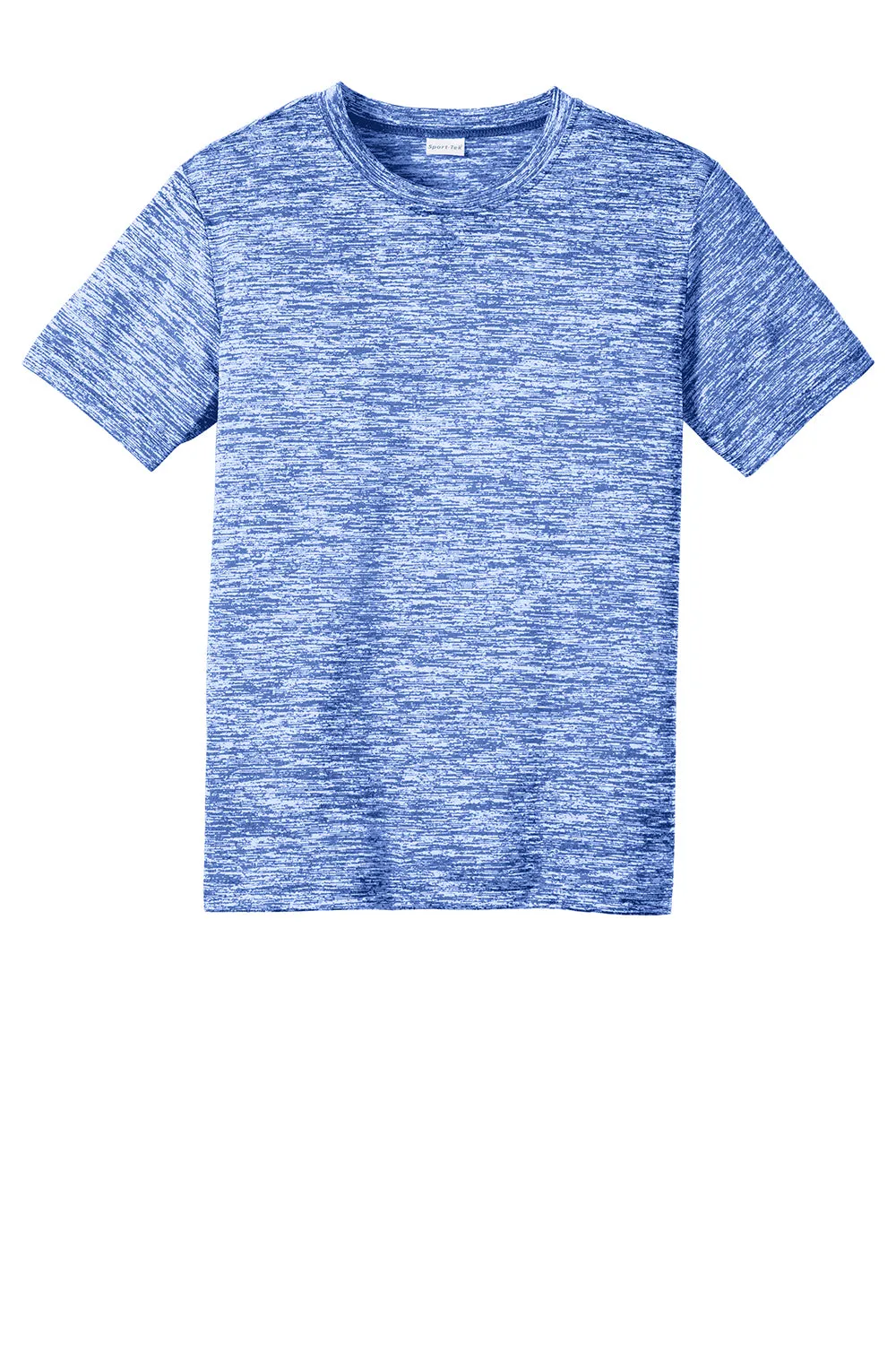 Sport-Tek Jugendliche Elektrisch Heather Feuchtigkeitstransportierendes Kurzarm-Crewneck T-Shirt - Echtes Königsblau Elektrisch