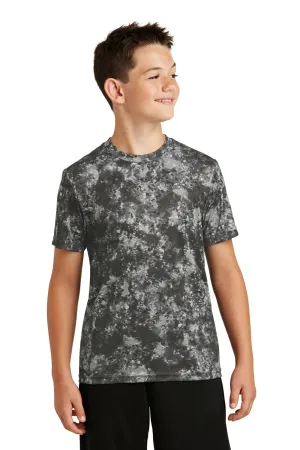 Sport-Tek Youth Mineral Freeze Feuchtigkeitstransportierendes Kurzarm-Crewneck-T-Shirt - Schwarz - Ausverkauf