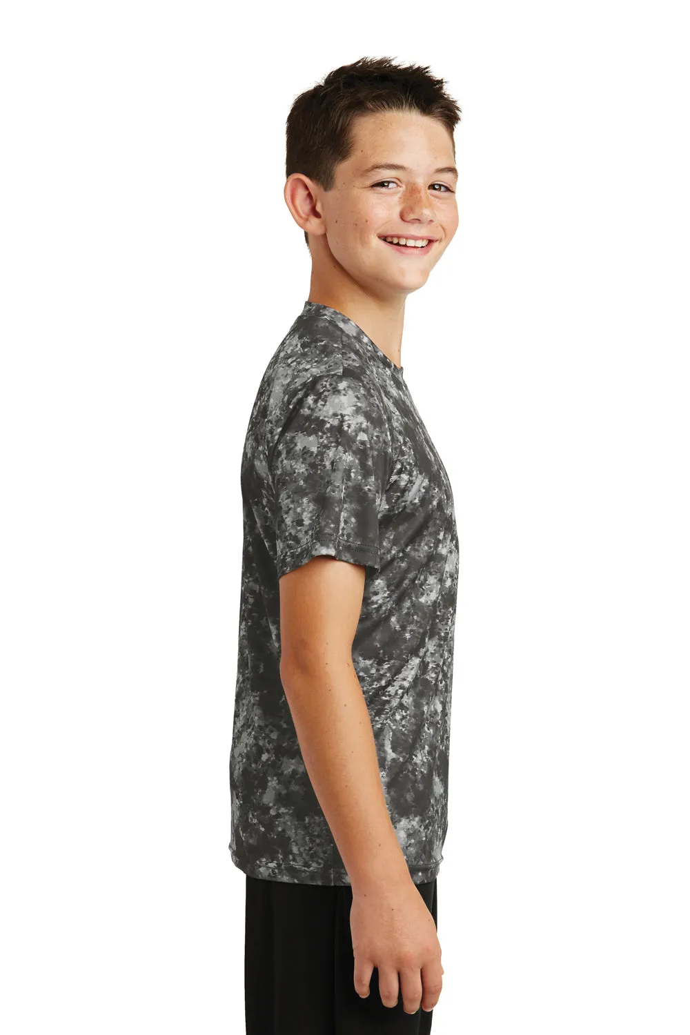Sport-Tek Youth Mineral Freeze Feuchtigkeitstransportierendes Kurzarm-Crewneck-T-Shirt - Schwarz - Ausverkauf