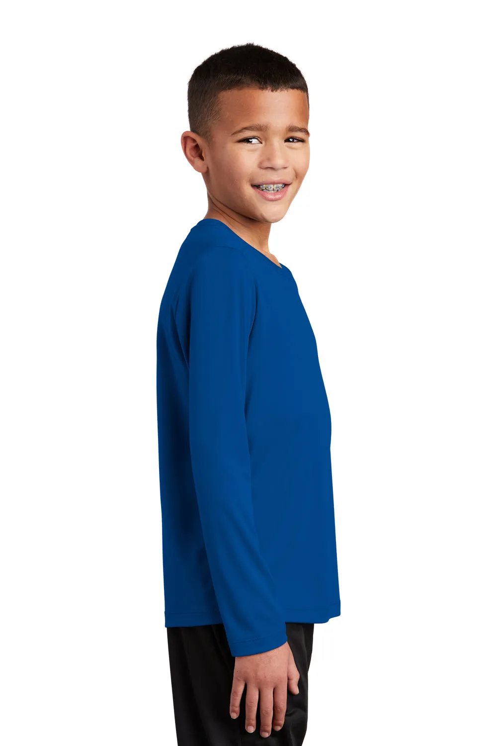 Sport-Tek Jugend Feuchtigkeitstransportierendes Langarm-Crewneck T-Shirt - Echtes Königsblau