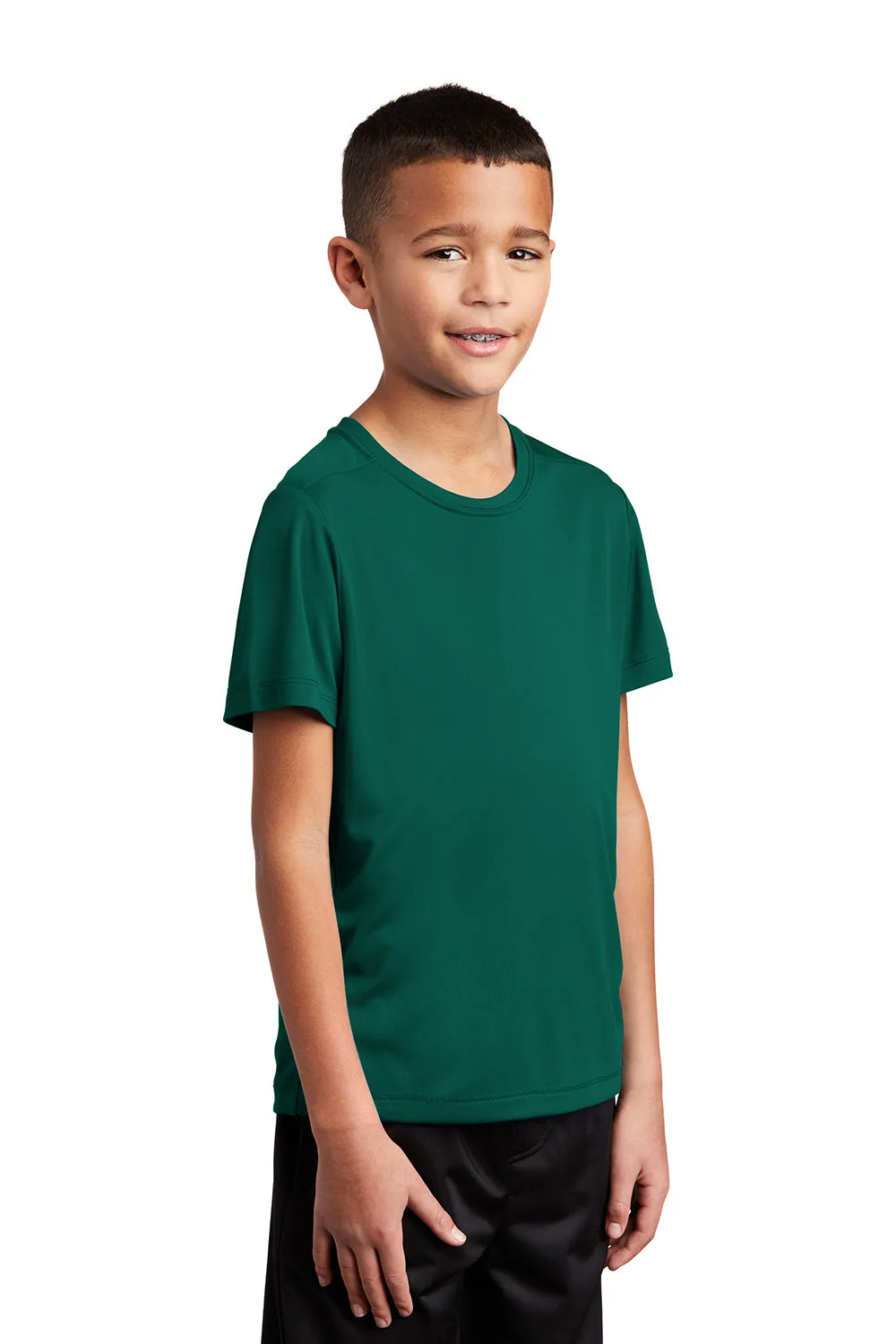 Sport-Tek Jugend Feuchtigkeitstransportierendes Kurzarm-Crewneck-T-Shirt - Marinegrün - Ausverkauf