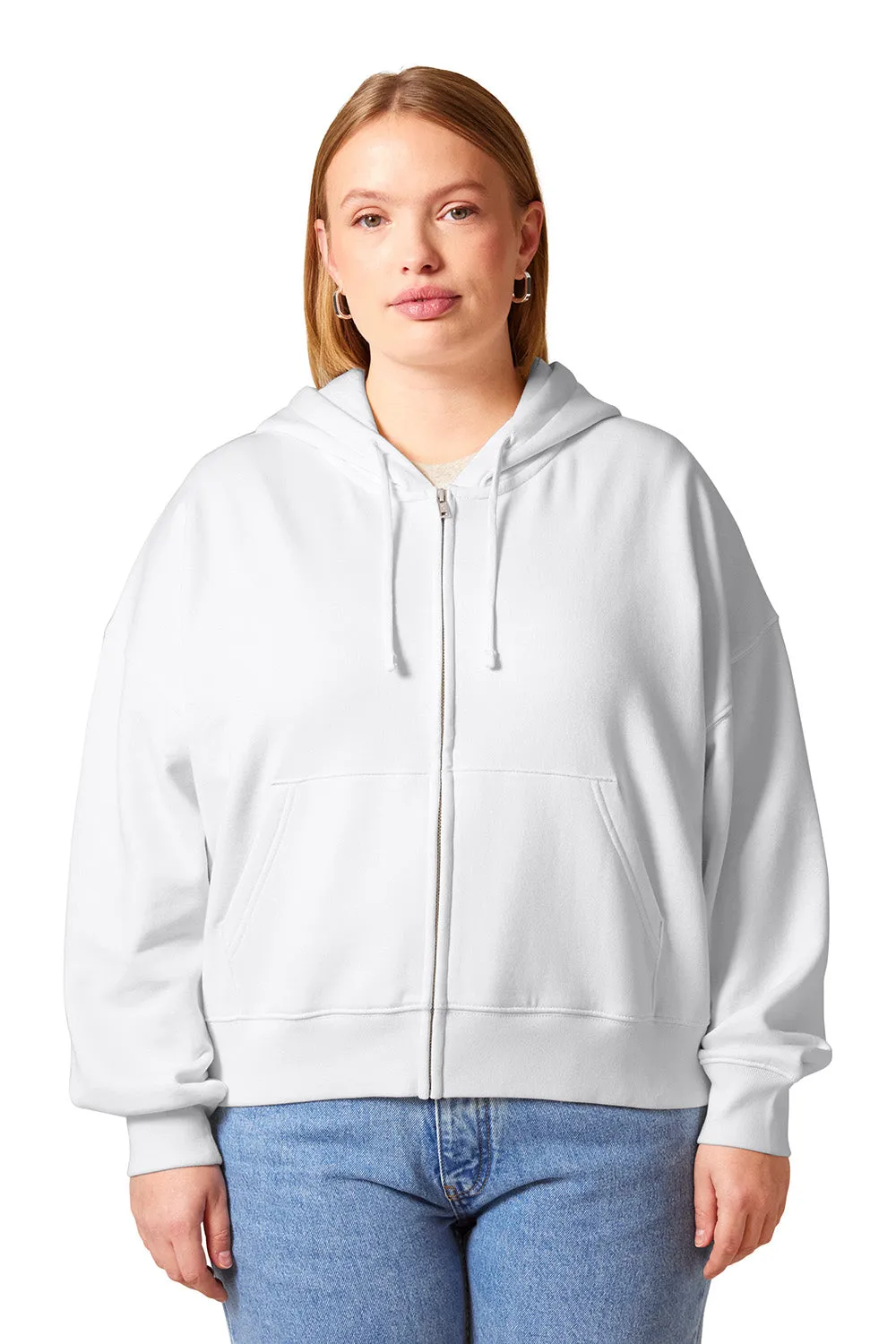 Stanley/Stella Damen Ida Kapuzenpullover mit Reißverschluss und Taschen - Weiß