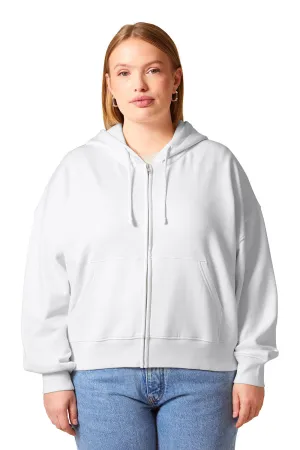 Stanley/Stella Damen Ida Kapuzenpullover mit Reißverschluss und Taschen - Weiß