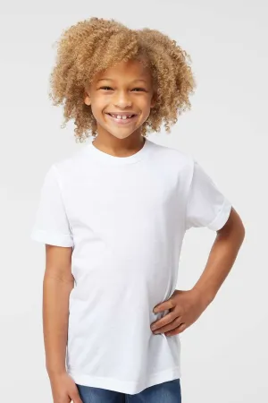 Sublivie Youth Sublimations Feuchtigkeitstransportierendes Kurzarm-T-Shirt mit Rundhalsausschnitt - Weiß