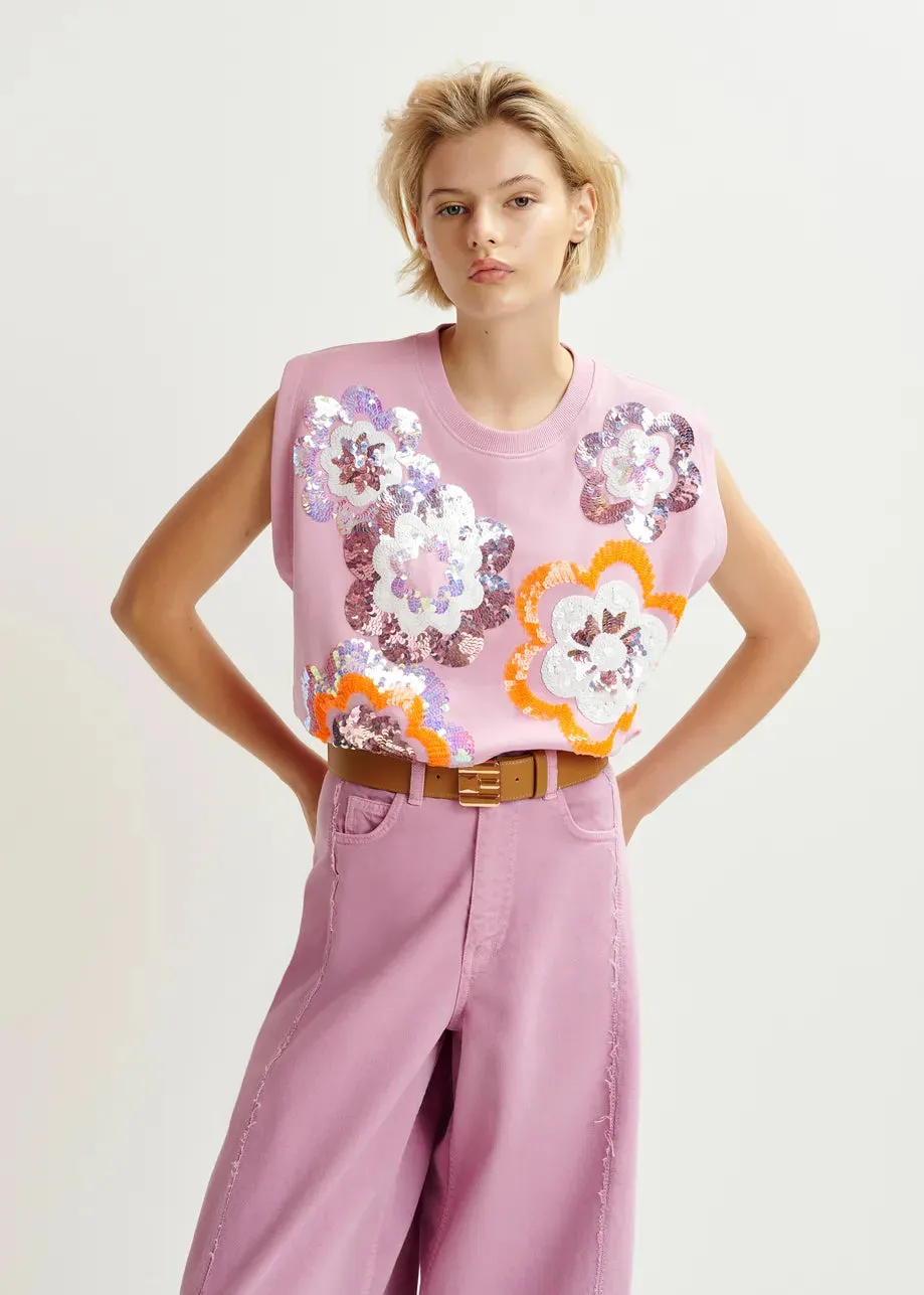 Sweatshirt Hitalian Rosa-Lavendel