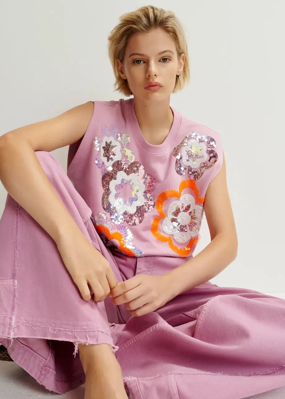 Sweatshirt Hitalian Rosa-Lavendel