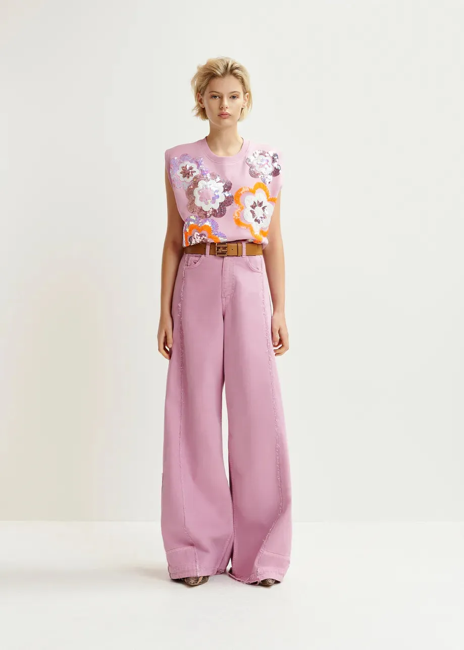 Sweatshirt Hitalian Rosa-Lavendel