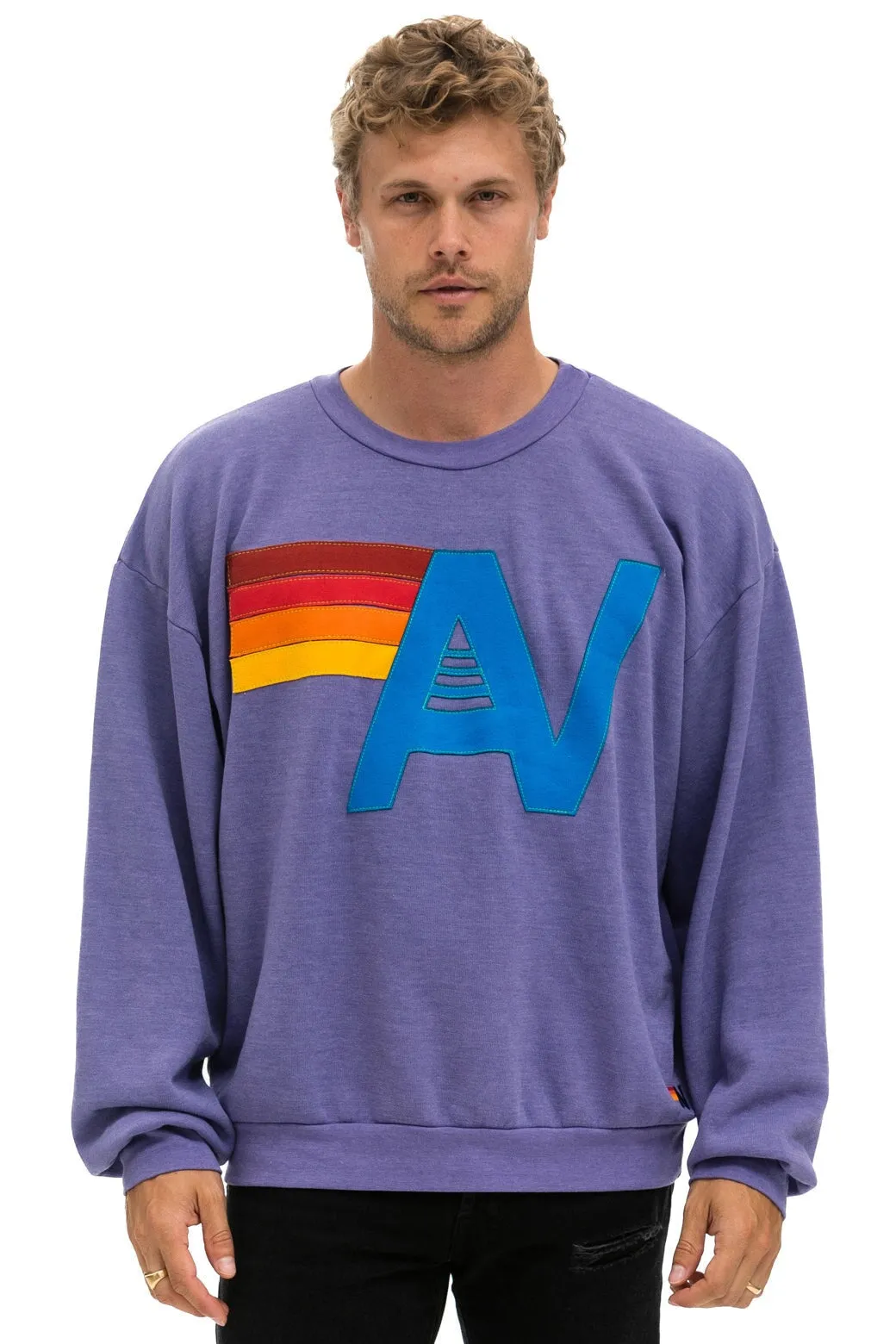 Sweatshirt Logo Stickerei Swrxstlo Lavendel Kleidung_Aviator-Nation