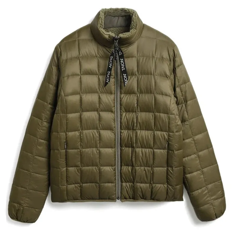 Taion Down Boa Reversible Jacke Olive / Dunkeloliv