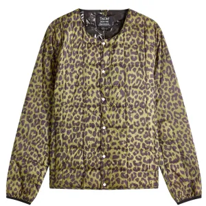 Taion Damen Stehkragen Knopfjacke Leopard