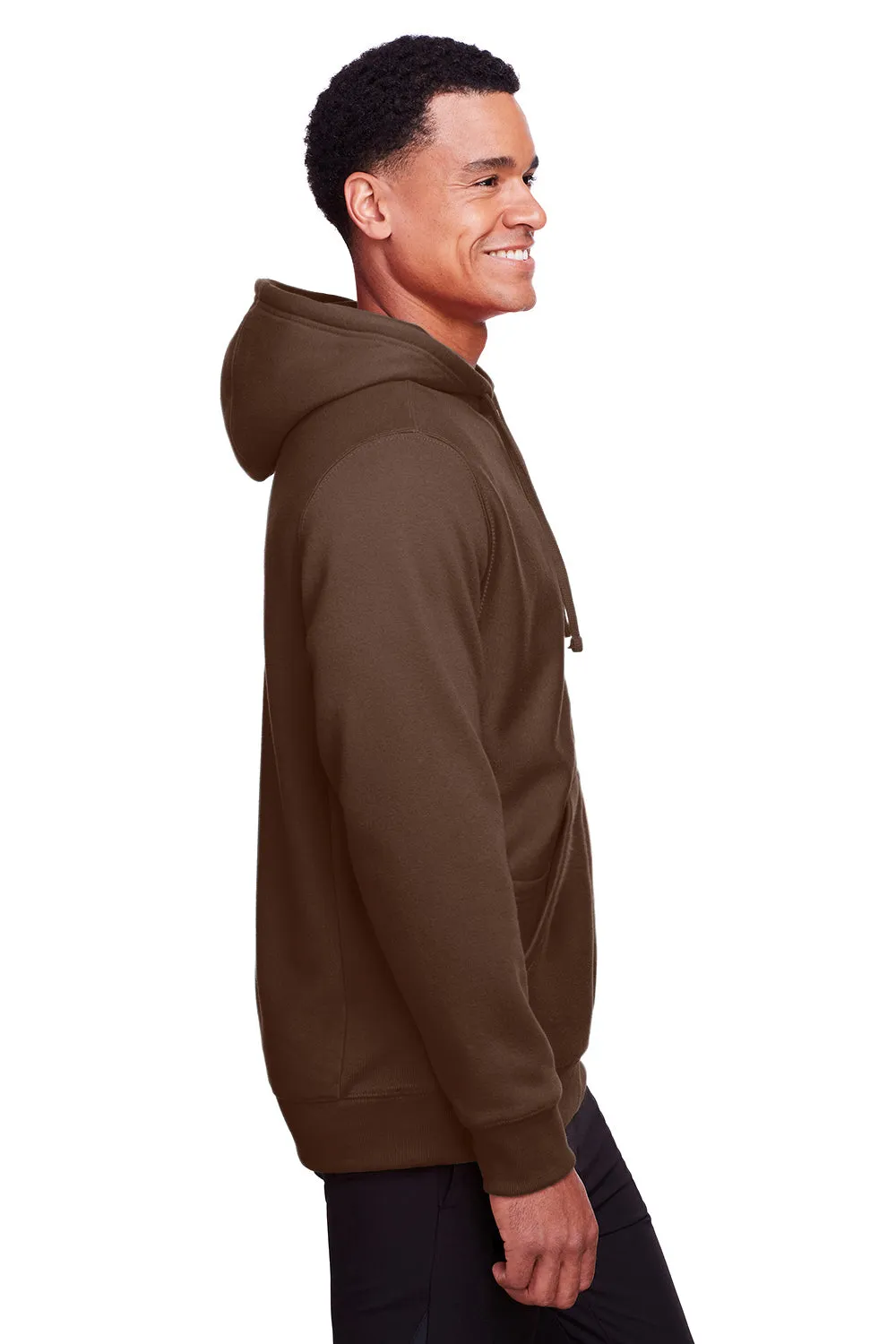 Team 365 Herren Zone HydroSport Fleece wasserabweisender Kapuzenpullover mit Reißverschluss und Taschen - Dunkelbraun