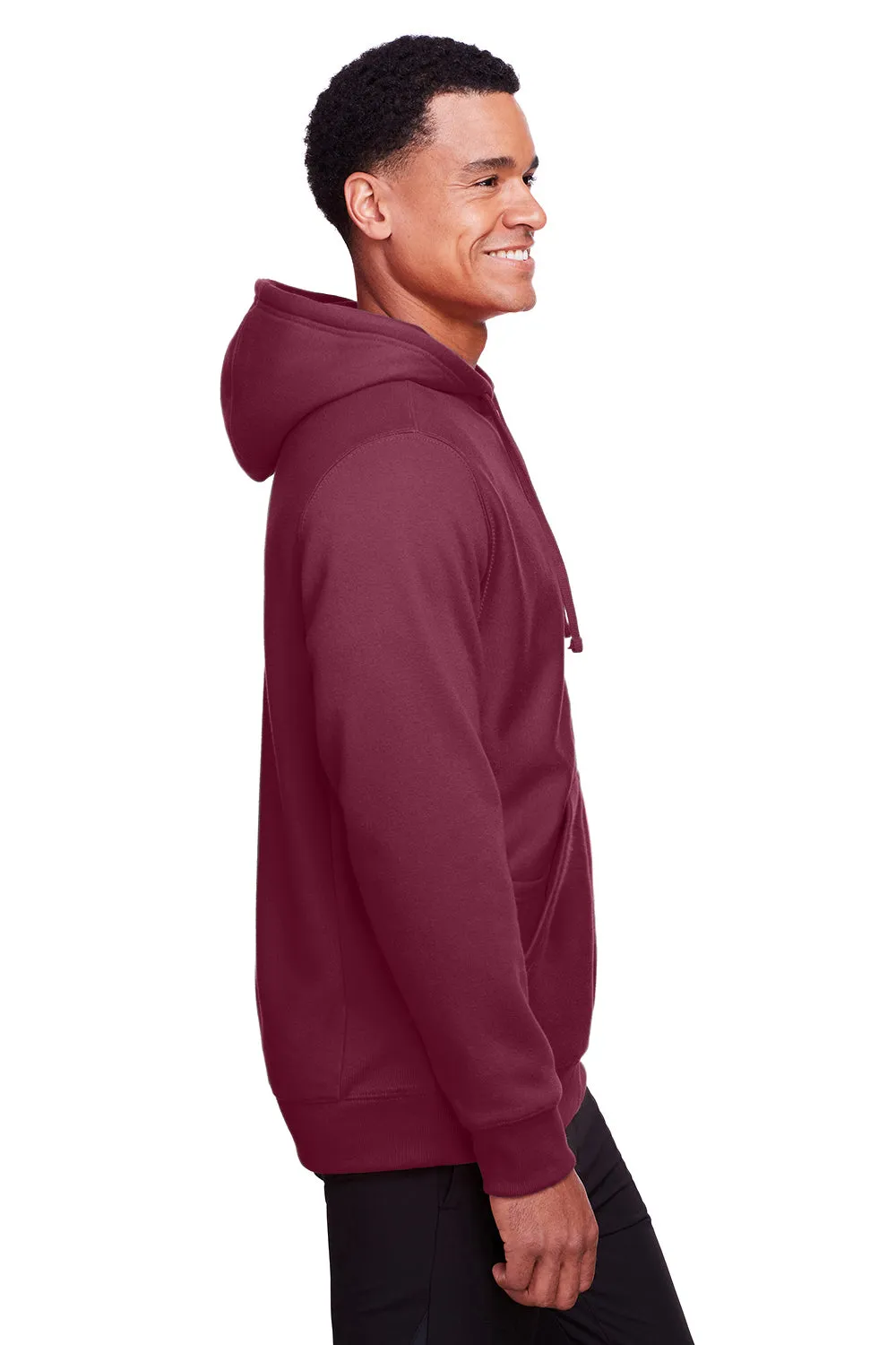 Team 365 Herren Zone HydroSport Fleece wasserabweisender Kapuzenpullover mit Reißverschluss und Taschen - Dunkelrot