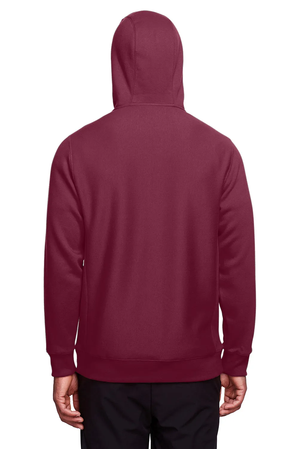 Team 365 Herren Zone HydroSport Fleece wasserabweisender Kapuzenpullover mit Reißverschluss und Taschen - Dunkelrot