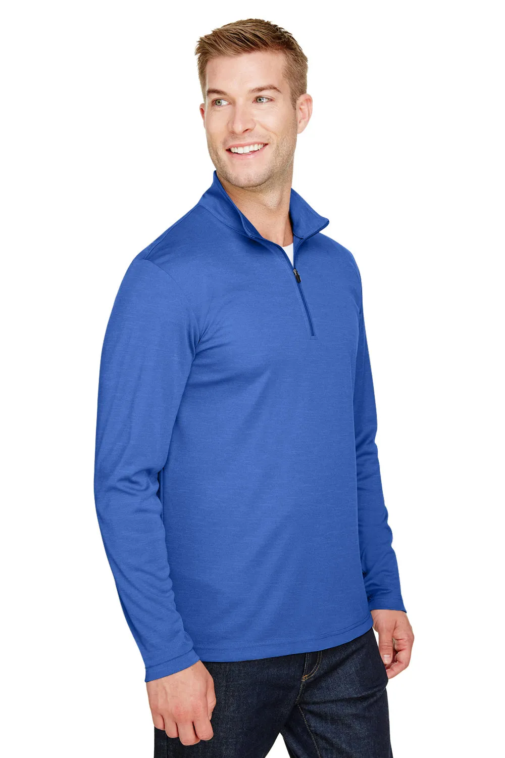Team 365 Herren Zone Sonic Performance Feuchtigkeitstransportierendes 1/4-Zip Sweatshirt - Heather Royalblau