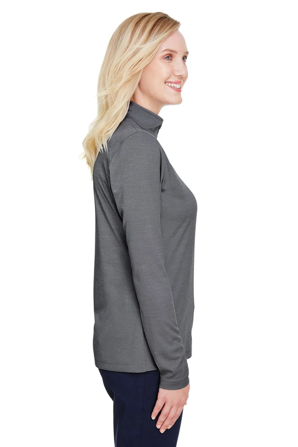 Team 365 Damen Zone Sonic Performance Feuchtigkeitstransportierendes 1/4-Zip Sweatshirt - Heather Dunkelgrau
