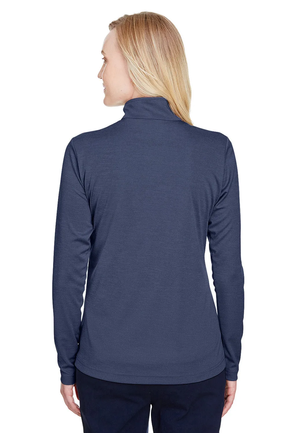 Team 365 Damen Zone Sonic Performance Feuchtigkeitstransportierendes 1/4-Zip Sweatshirt - Heather Dunkelmarineblau