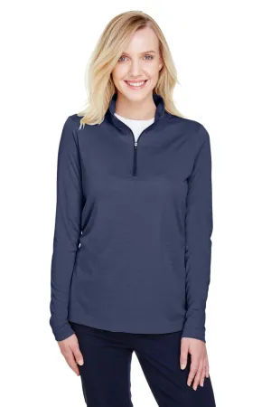 Team 365 Damen Zone Sonic Performance Feuchtigkeitstransportierendes 1/4-Zip Sweatshirt - Heather Dunkelmarineblau