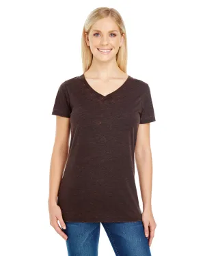 Threadfast Apparel 215B Damen Cross Dye Kurzarm-V-Ausschnitt T-Shirt