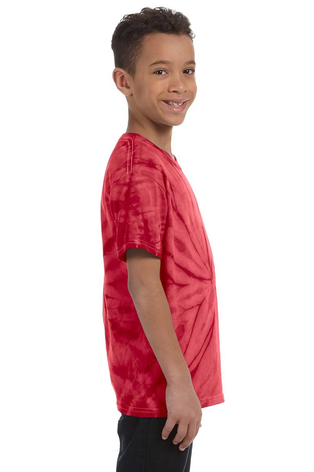 Tie-Dye Jugend Kurzarm Rundhals T-Shirt - Rot