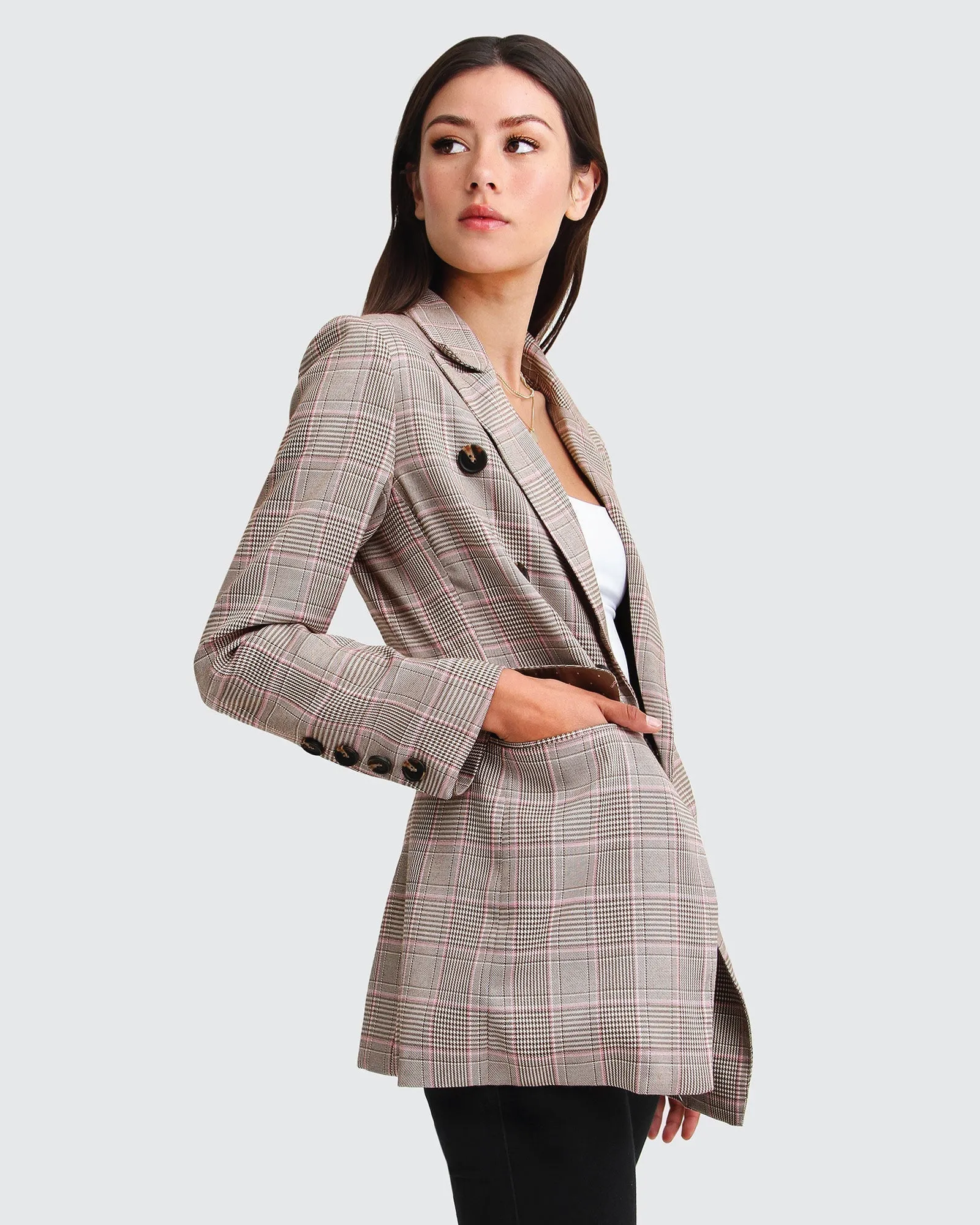 Zu Cool Für Die Arbeit Karo-Blazer - Braun