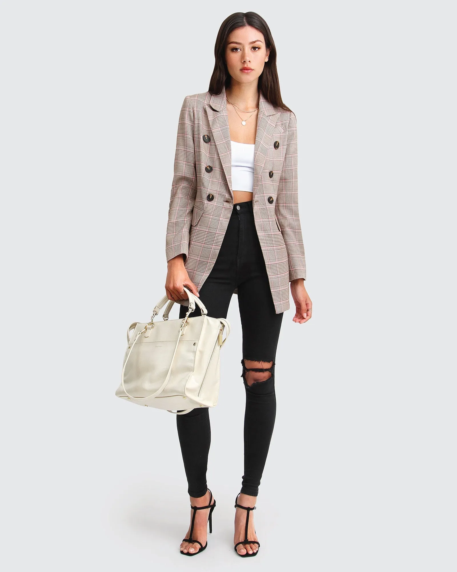 Zu Cool Für Die Arbeit Karo-Blazer - Braun
