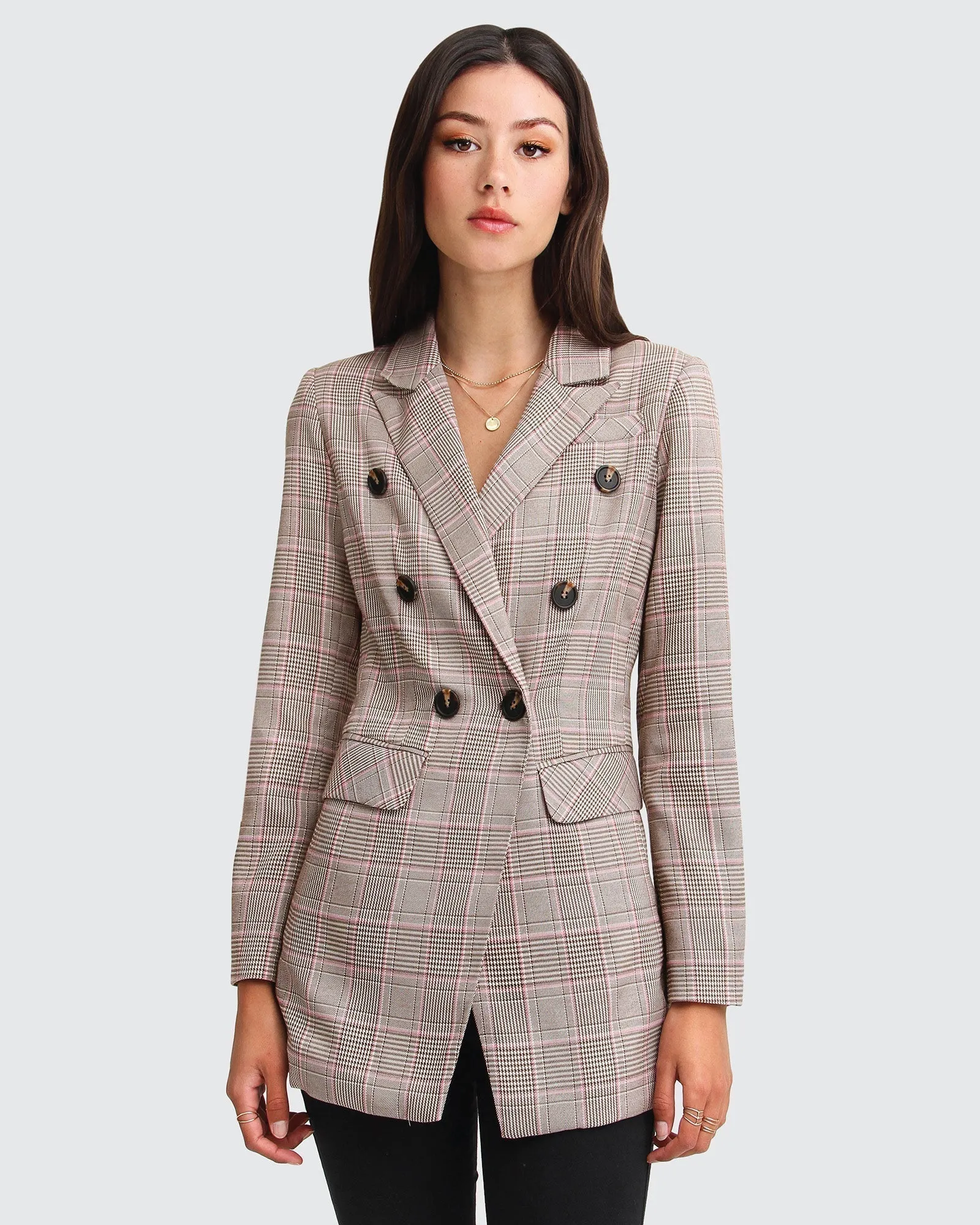 Zu Cool Für Die Arbeit Karo-Blazer - Braun