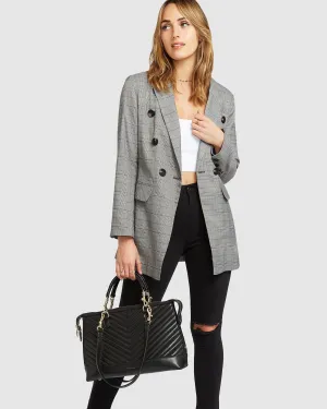 Zu Cool Für Die Arbeit Karo-Blazer - Anthrazit
