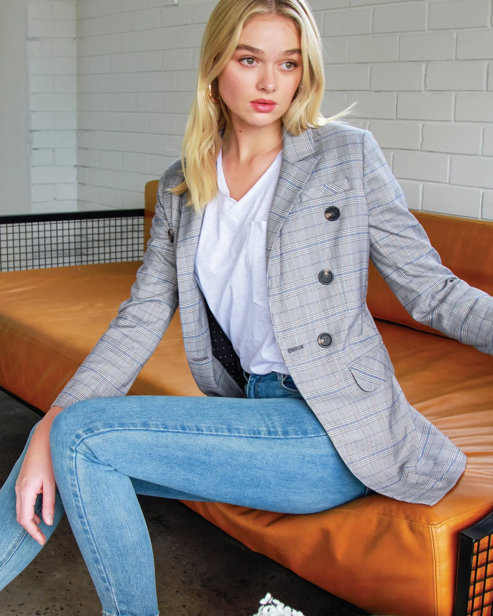 Zu Cool Für Die Arbeit Karo-Blazer - Anthrazit