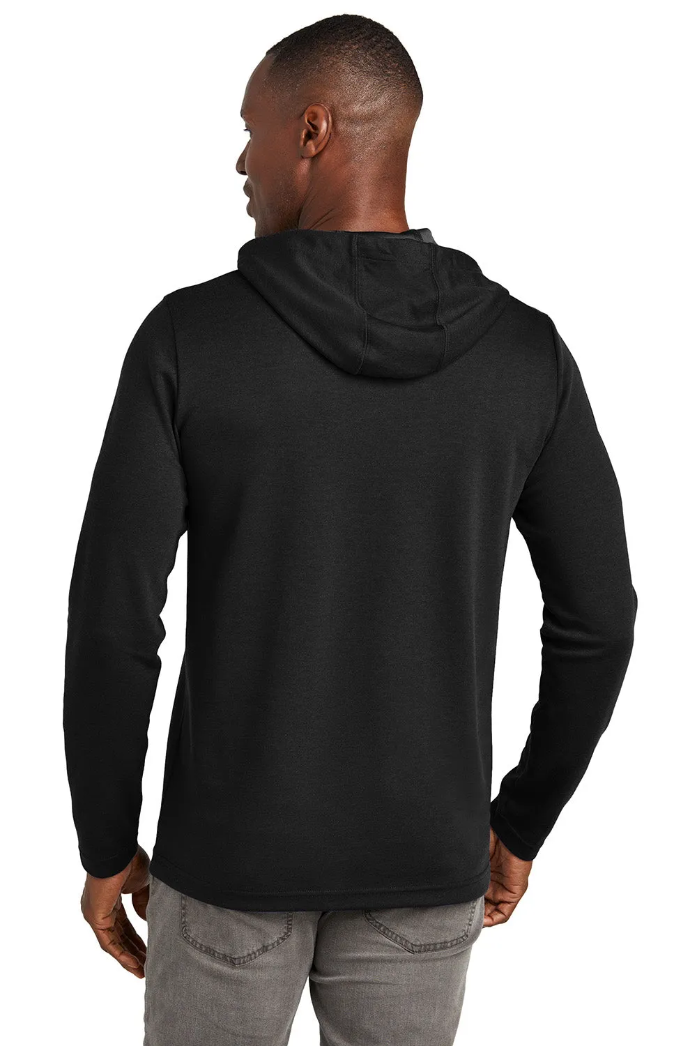 TravisMathew Herren Coveside Knitterfreie Kapuzenpullover Hoodie mit Kangaroo-Tasche - Schwarz
