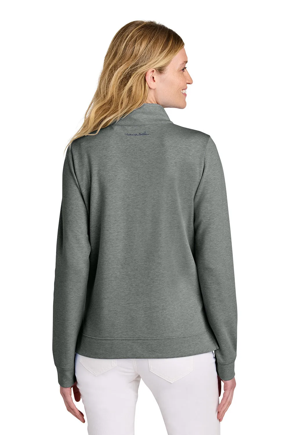 TravisMathew Damen Coveside Knitterfreies 1/4-Zip Sweatshirt - Heather Dunkelgrau