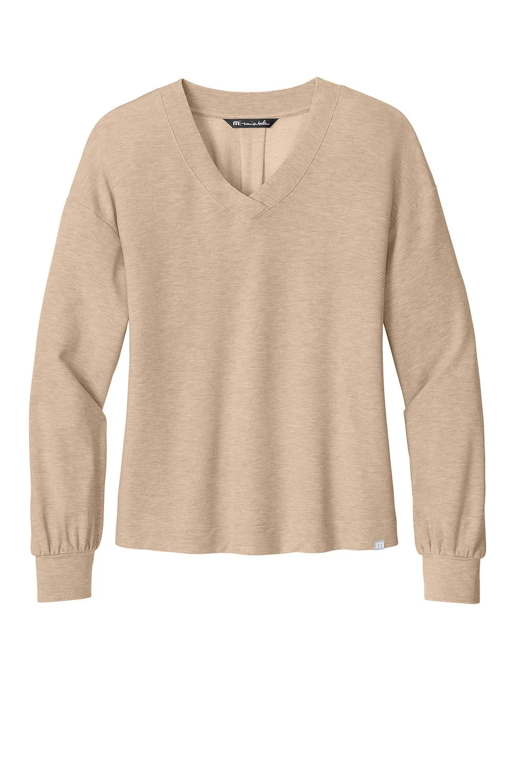 TravisMathew Damen Long Weekend V-Ausschnitt Sweatshirt - Heather Natur