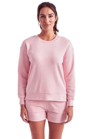 TriDri Damen Billie Seitlicher Reißverschluss Rundhals-Sweatshirt - Hellrosa