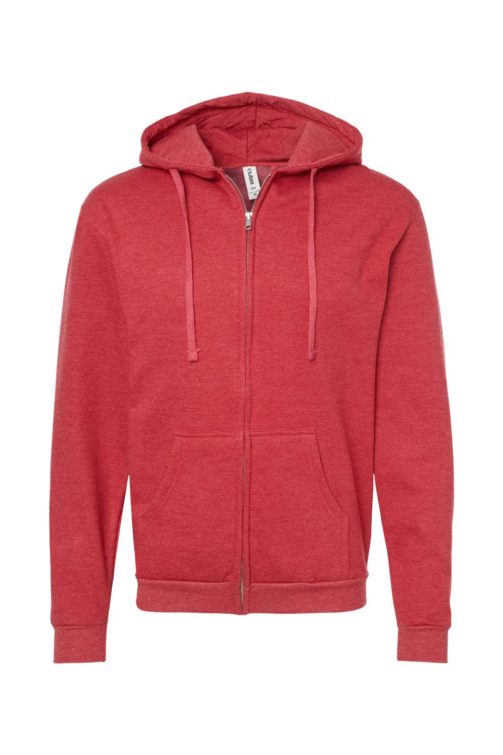 Tultex Herren Kapuzenpullover mit Reißverschluss und Taschen - Heather Rot