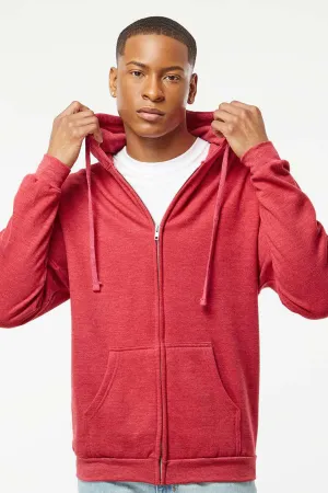 Tultex Herren Kapuzenpullover mit Reißverschluss und Taschen - Heather Rot
