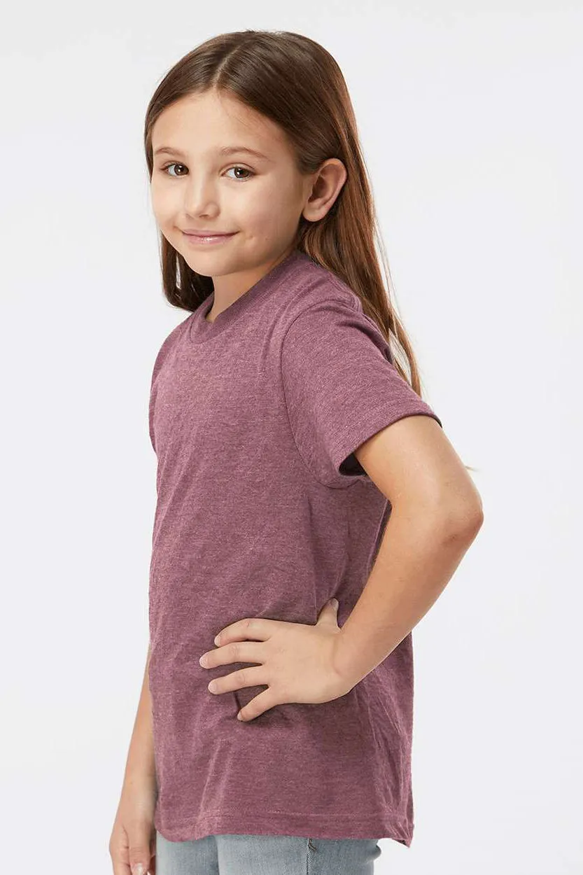 Tultex Jugendfein-Jersey Kurzarm-Rundhals-T-Shirt - Heather Cassis Pink