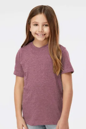 Tultex Jugendfein-Jersey Kurzarm-Rundhals-T-Shirt - Heather Cassis Pink