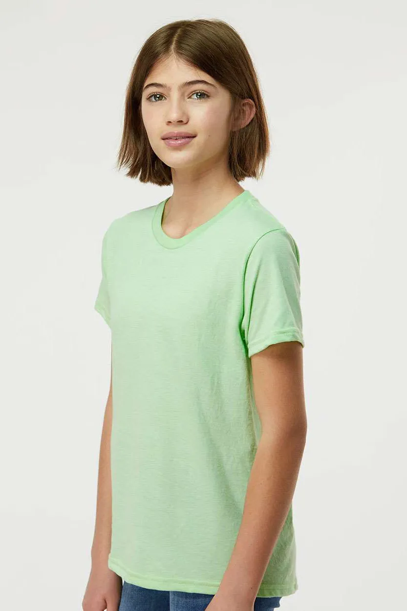 Tultex Jugendfein-Jersey Kurzarm-Rundhals-T-Shirt - Heather Neo Mintgrün