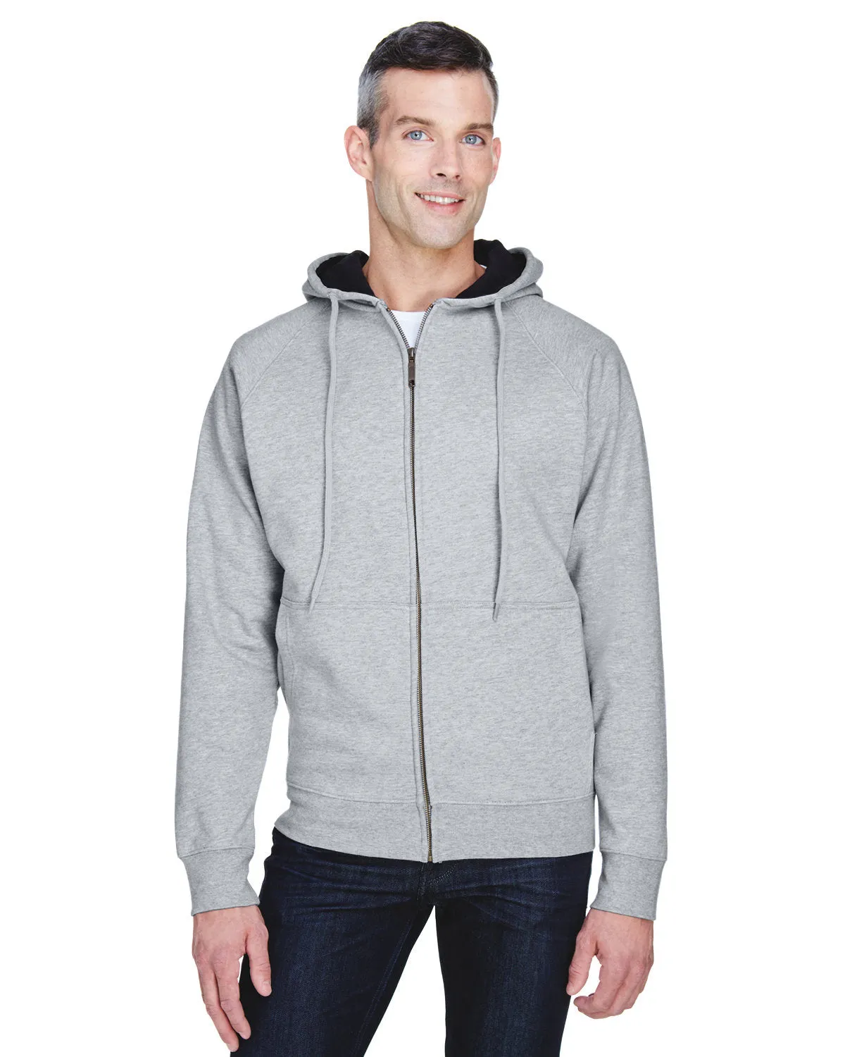 UltraClub 8463 Robuste, gefütterte Fleece-Kapuzensweatshirt mit Reißverschluss für Erwachsene