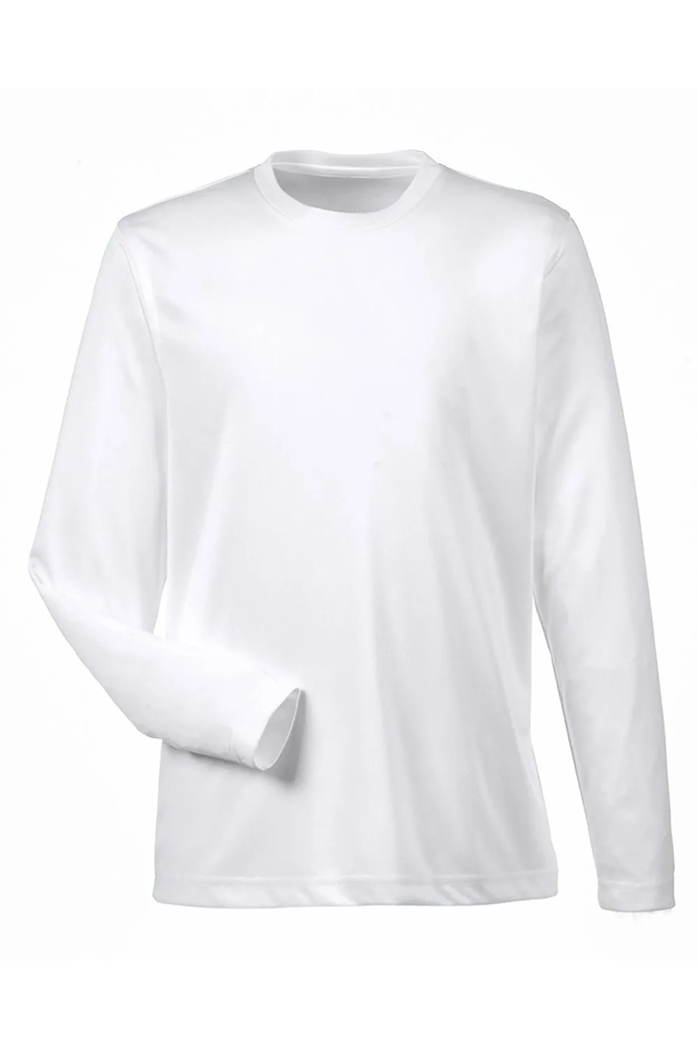 UltraClub Jugend Cool & Dry Performance Feuchtigkeitstransport Langarm Rundhals T-Shirt - Weiß