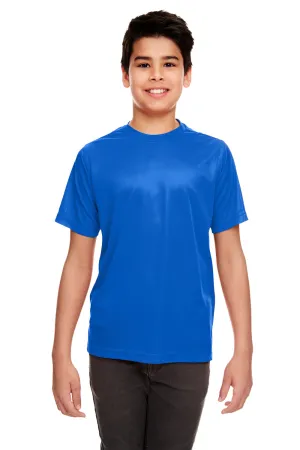 UltraClub Jugend Cool & Dry Performance Feuchtigkeitstransportierendes Kurzarm-Crewneck T-Shirt - Königsblau