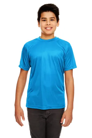 UltraClub Jugend Cool & Dry Performance Feuchtigkeitstransportierendes Kurzarm-Crewneck-T-Shirt - Saphirblau