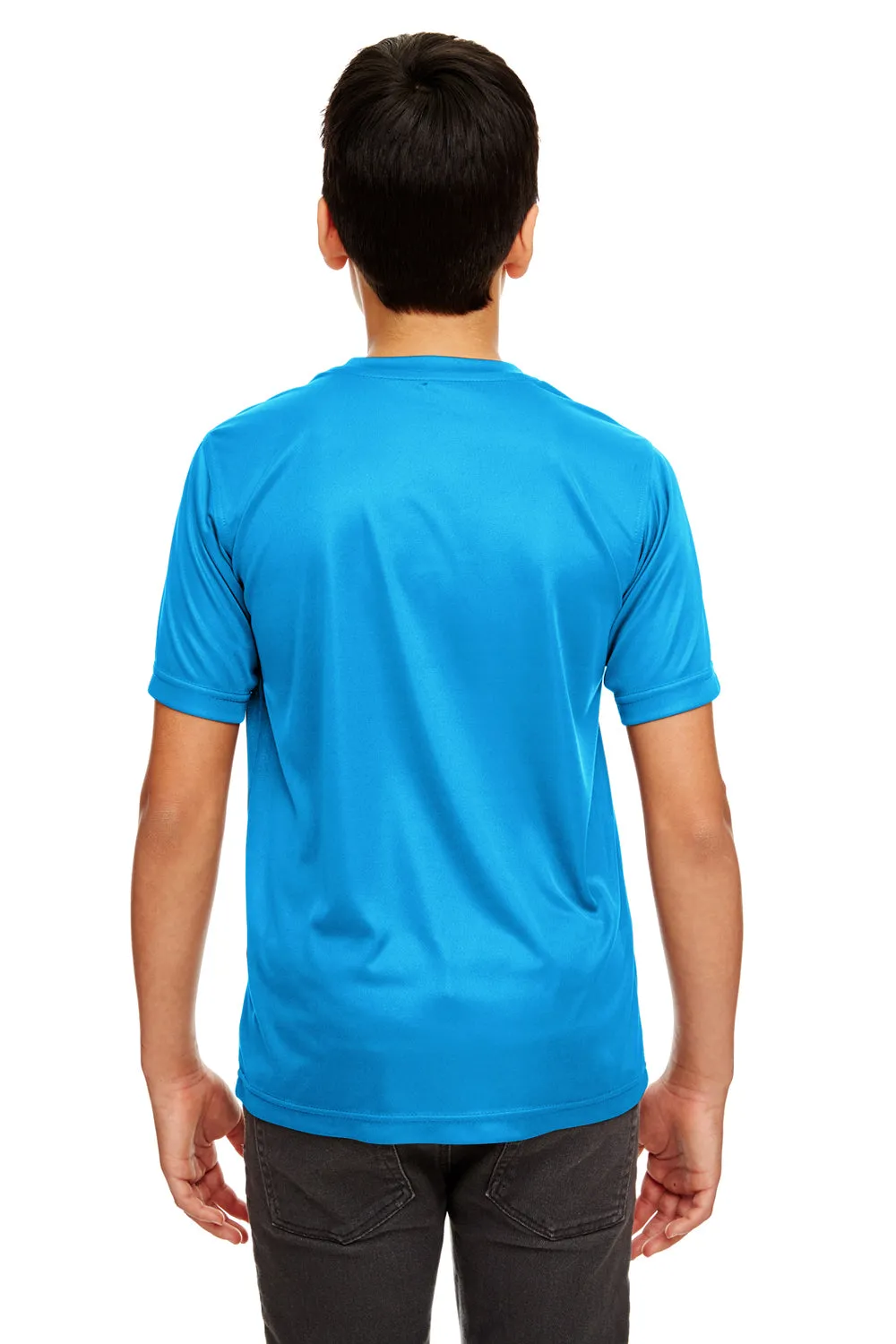 UltraClub Jugend Cool & Dry Performance Feuchtigkeitstransportierendes Kurzarm-Crewneck-T-Shirt - Saphirblau