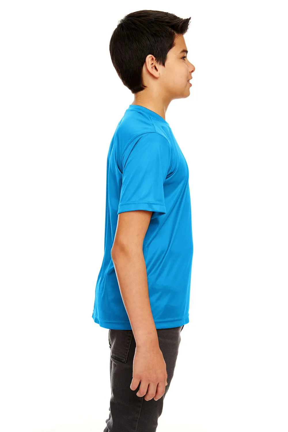 UltraClub Jugend Cool & Dry Performance Feuchtigkeitstransportierendes Kurzarm-Crewneck-T-Shirt - Saphirblau